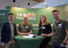 Tobias Linnemanstöns from Frutania GmbH and Jan Robben, Loes Nijenhuis, and Jan van Anken Robben from Flevo Berry B.V., a breeding company with a focus on strawberries.